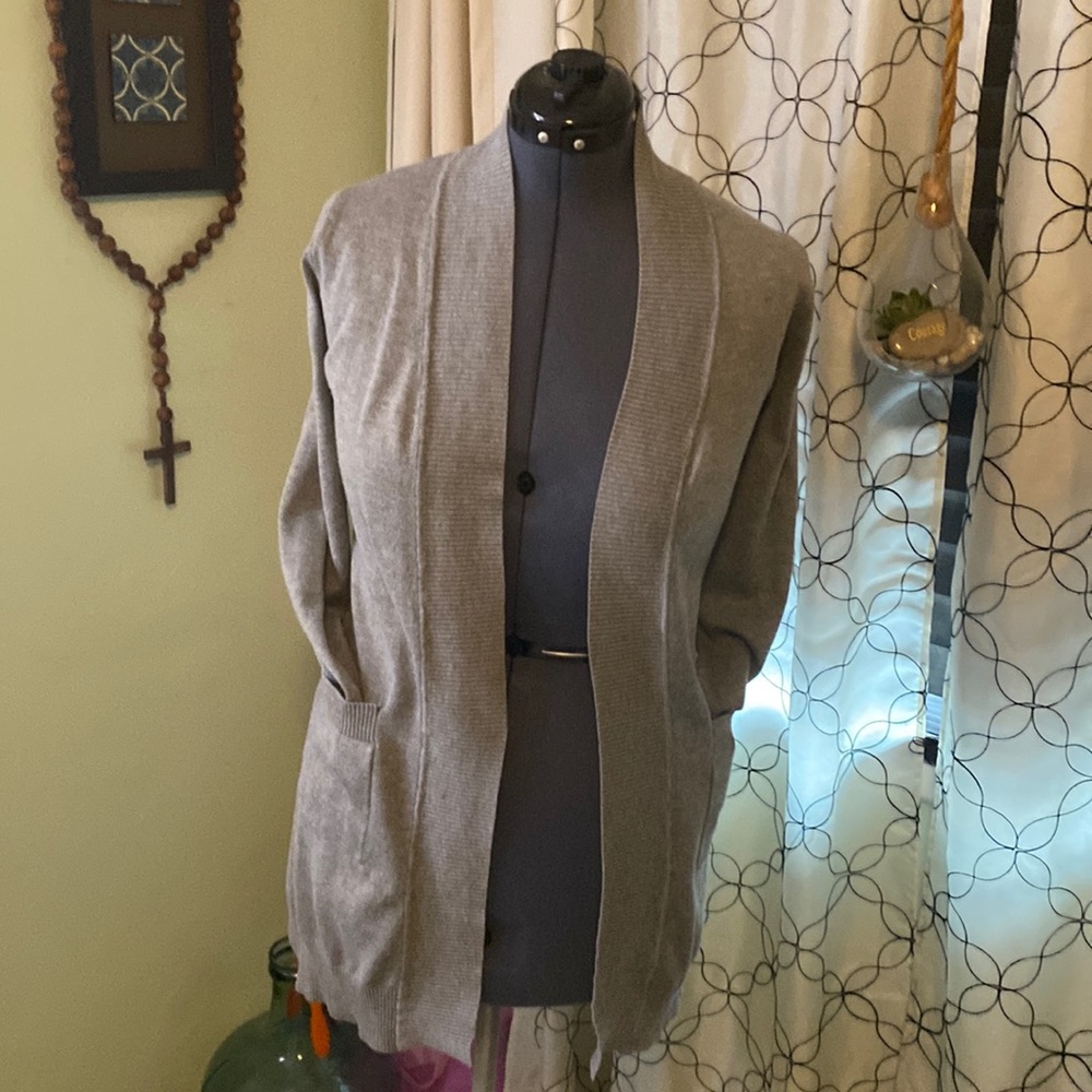 Long gray cardigan